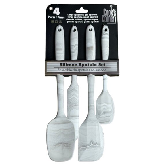 Cooks Corner Other - Marble Style Silicone Spatula Set 4pc Kitchen Cooking Utensils Heat Resistant